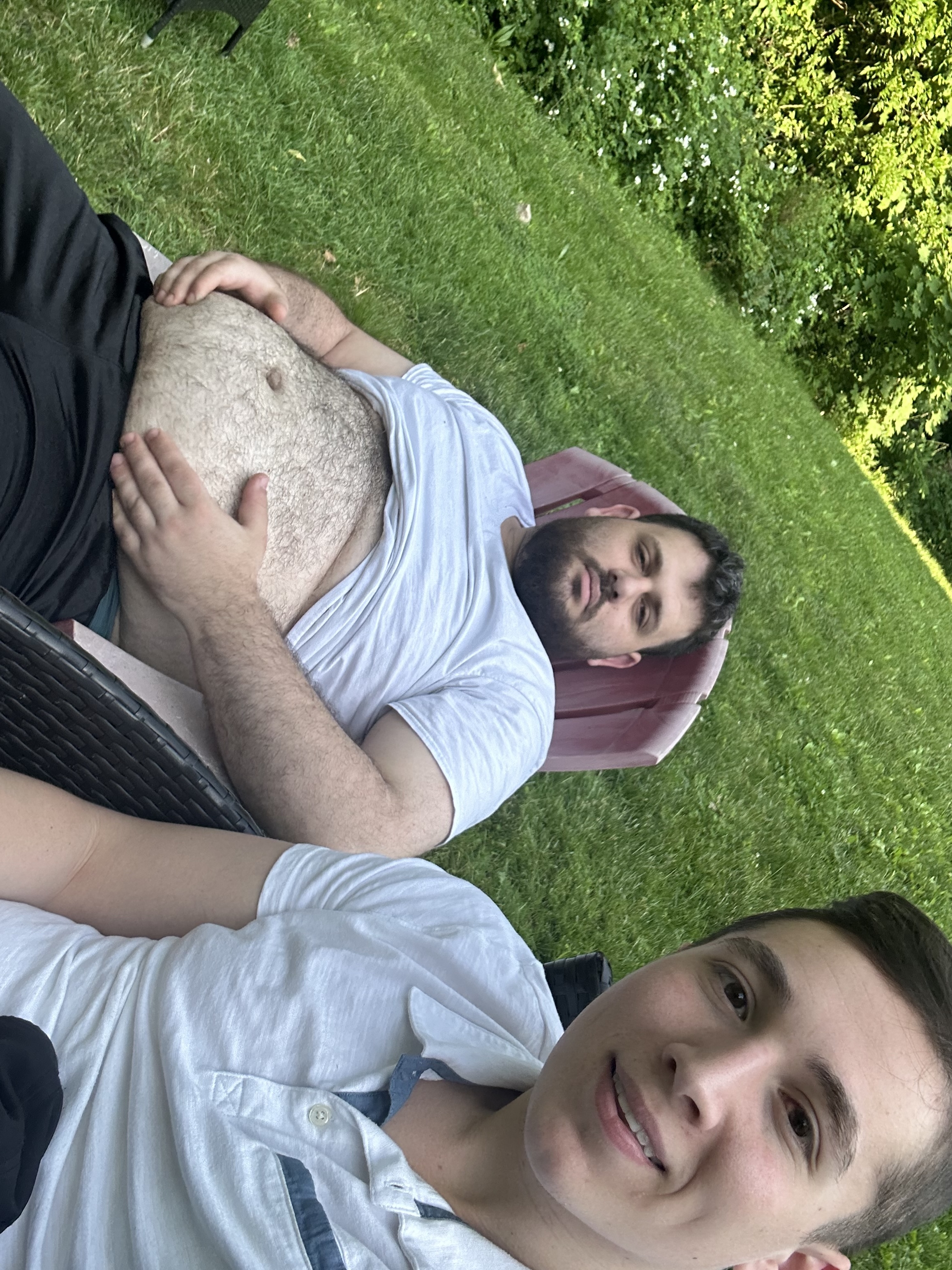 Yonatan Kramer holding a bag of pills